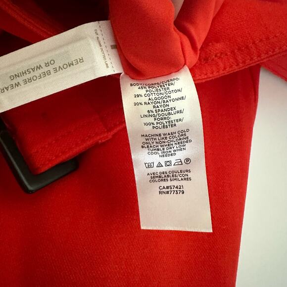 NEW Ann Taylor Women's Trench Pencil Red Belted Button Skirt Size 12 - Picture 8 of 11